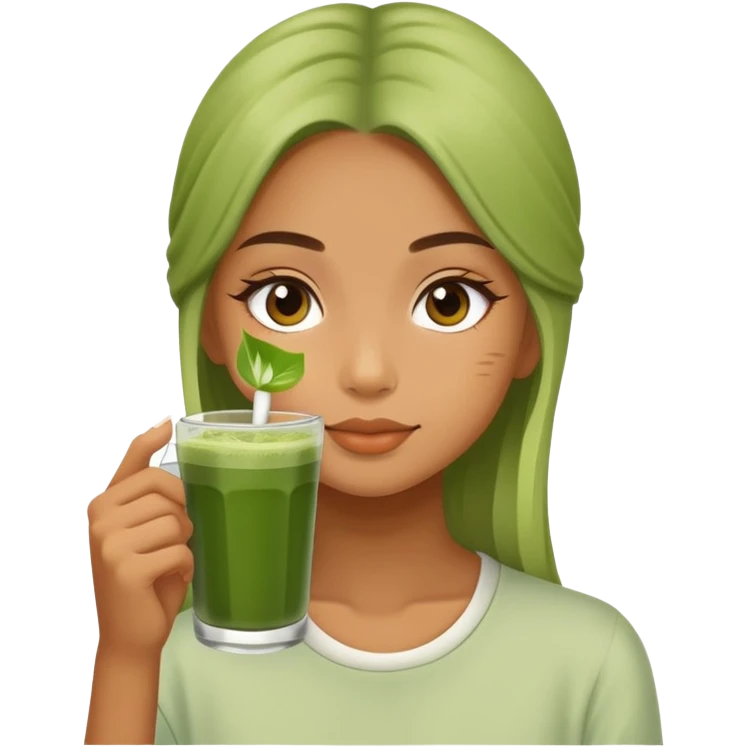 Girl drink matcha  emoji