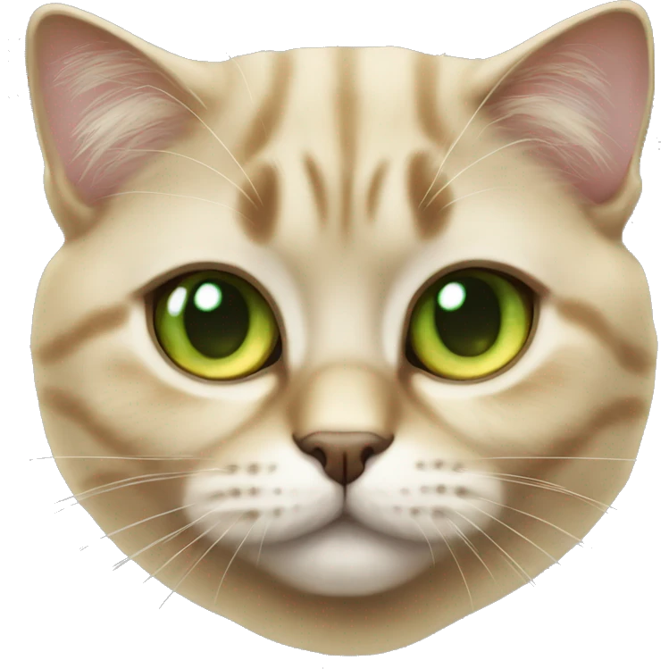 british cat golden with green eyes emoji