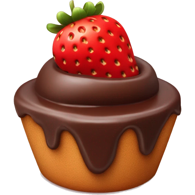 strawberry in the chocolate dessert emoji