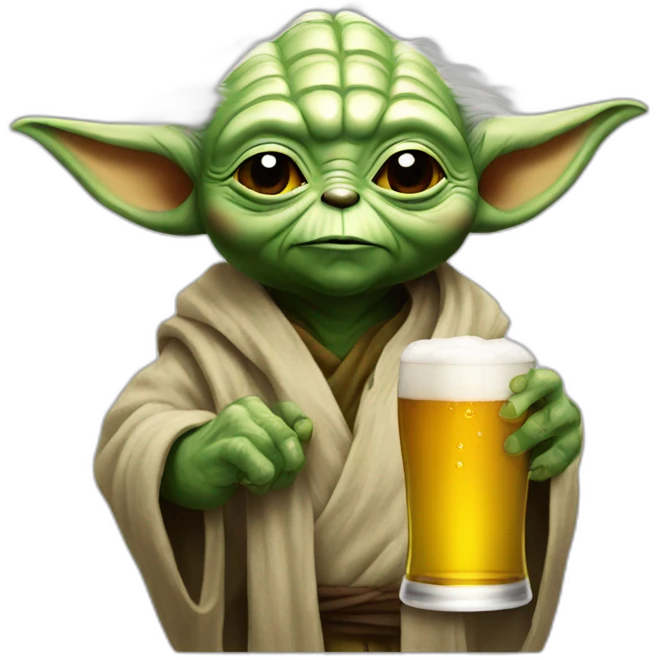 Yoda drink à beer emoji