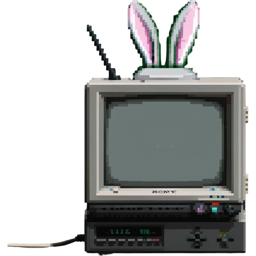 1980s Sony CRT TV with rabbit ears antenna emoji