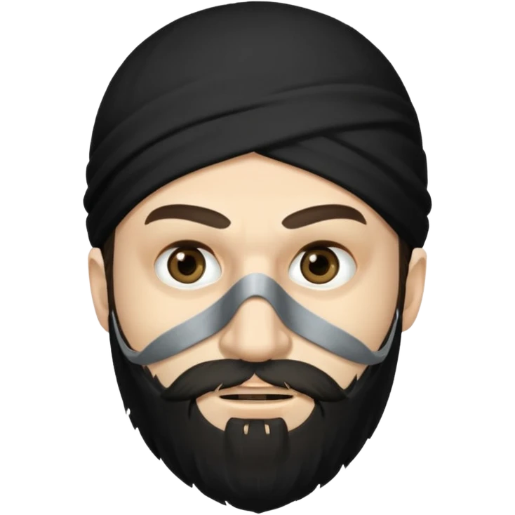 portrait of robber with scruffy beard with mask emoji
