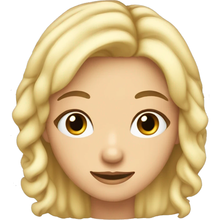 fille blonde avec des racines brunes au yeux bleu emoji
