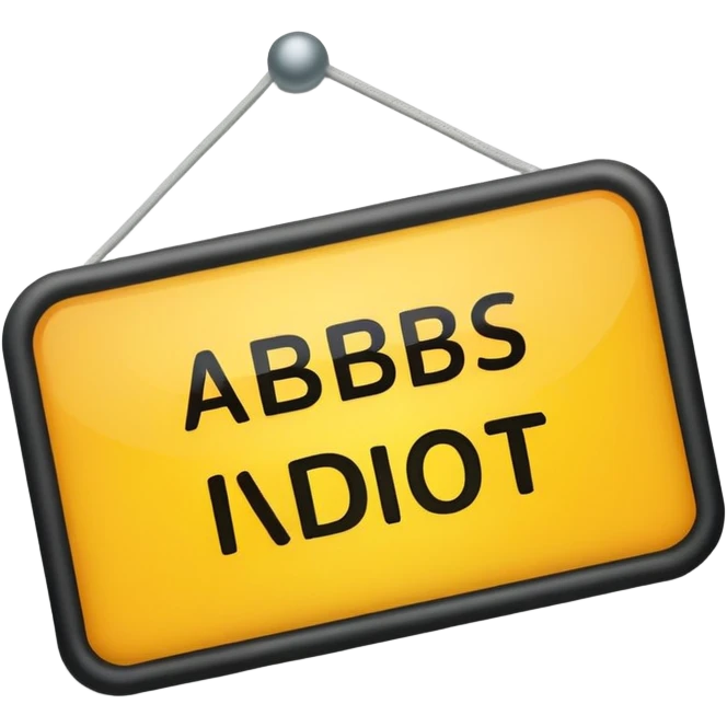 A sighn thst ssys abbas is an idiot emoji
