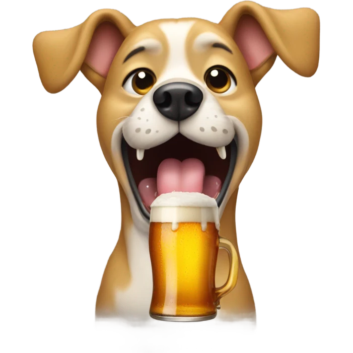 dog drinking a beer emoji
