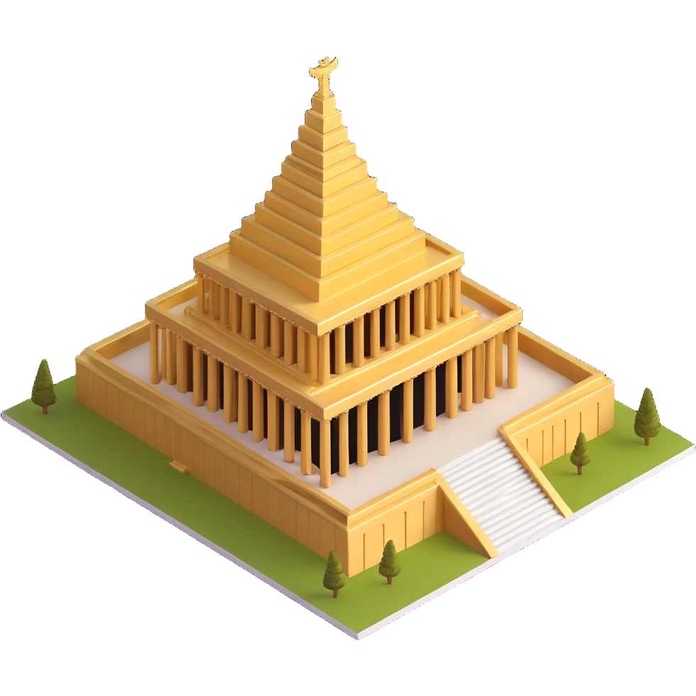 olympian temple, 3d style, viewed from above, golden accents, dramatic lighting emoji