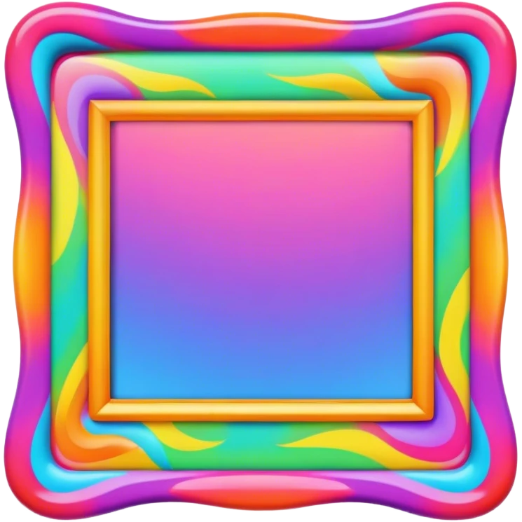 Psychedelic colored photo frame emoji
