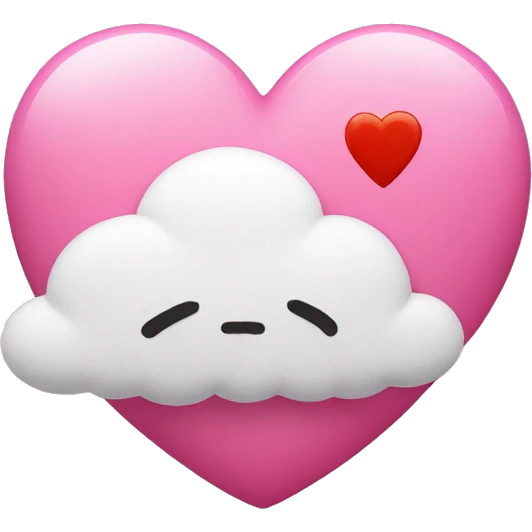 Corazón rosado con nubes  emoji