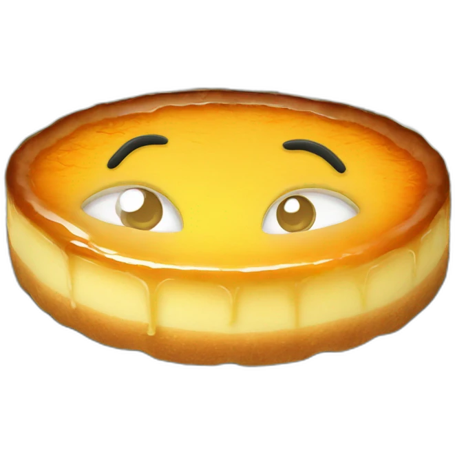 flan with dollars eyes emoji