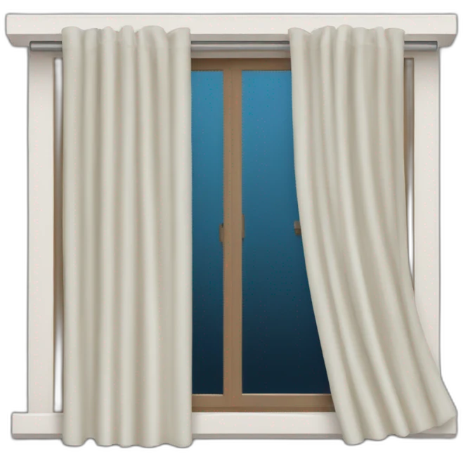 window with wind blowing in the curtains emoji