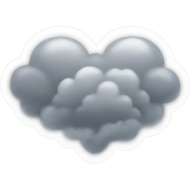 Grey cloud heart emoji