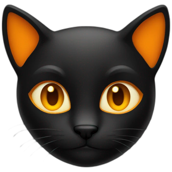 Chat noir orange emoji