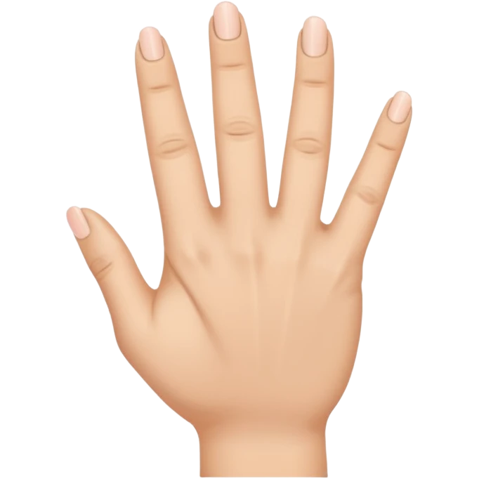 the ring finger, index finger, and middle finger facing up while the thumb and pinky finger are facing inwards towards the hand emoji