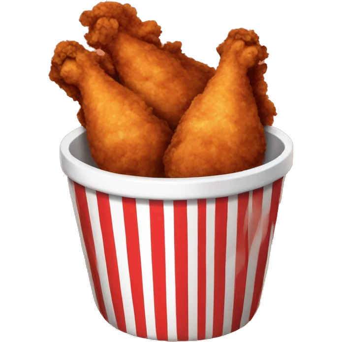 Red and white striped cup of fried chicken emoji