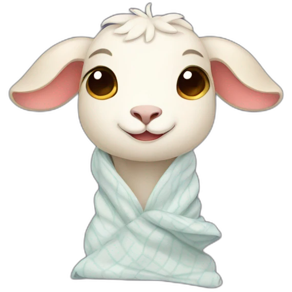 Cute goat under blanket emoji