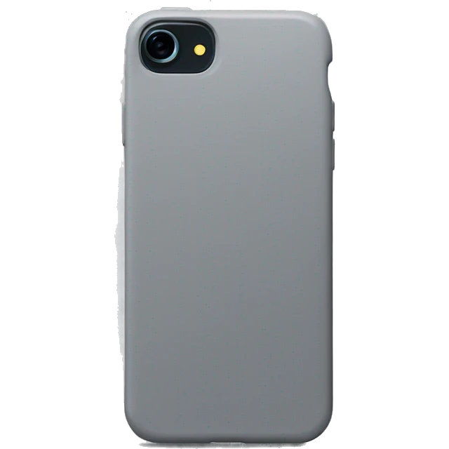iphone 15 with a grey silicon phone case emoji