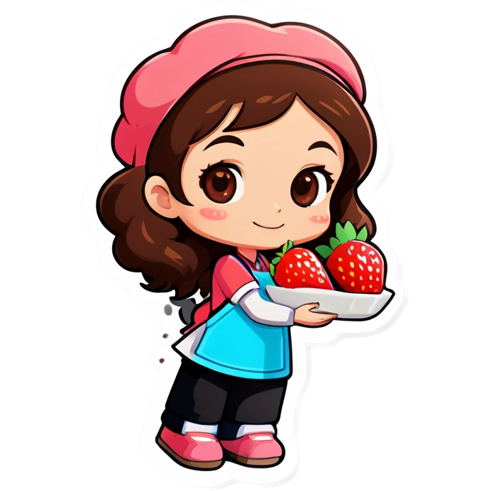 A person with straberry chocolate shop emoji