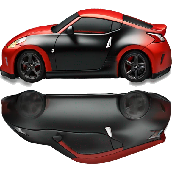Red 370z black hood black door handle emoji