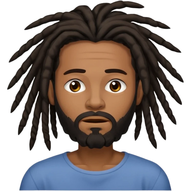 African American man with shoulder length black dreadlocks with black beard waking up out of bed emoji