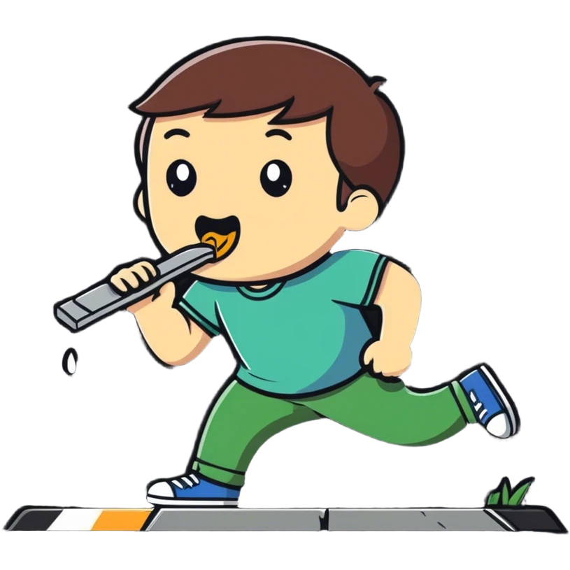 Biting a curb emoji