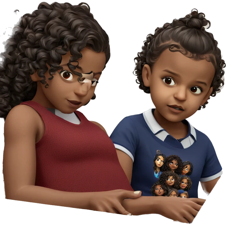 dark-skinned girls with curly hair emoji