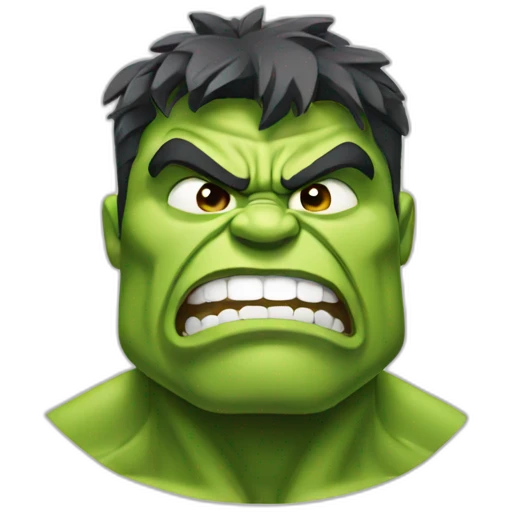 Hulk with boring face emoji