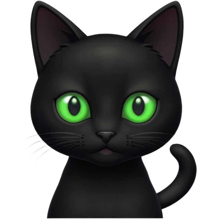 Small black cat with green eyes emoji