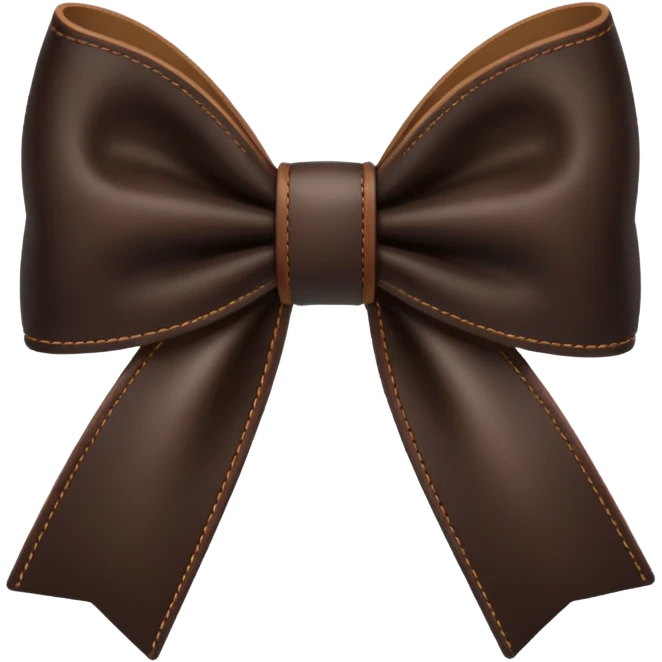 Dark Brown thin Bow emoji