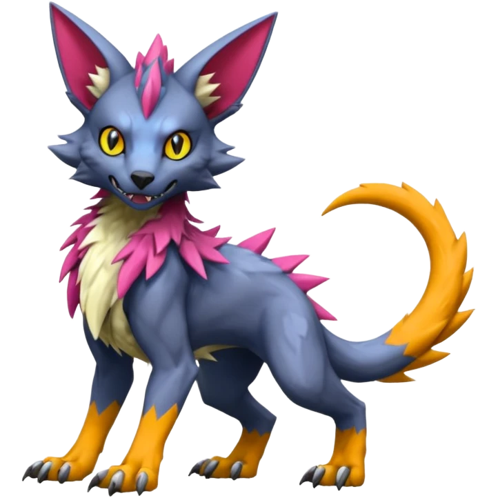 Colorful Lykoi-Sergal-Wargreymon-Pokémon-Digimon-Fakémon-fusion-hybrid-creature emoji