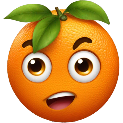 Orange with eyes emoji