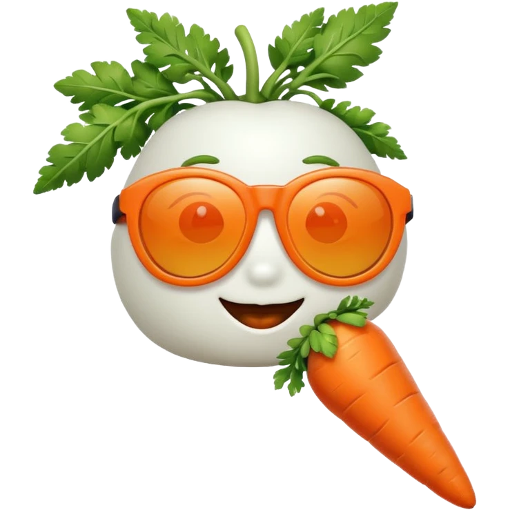 A carrot with sunglasses emoji