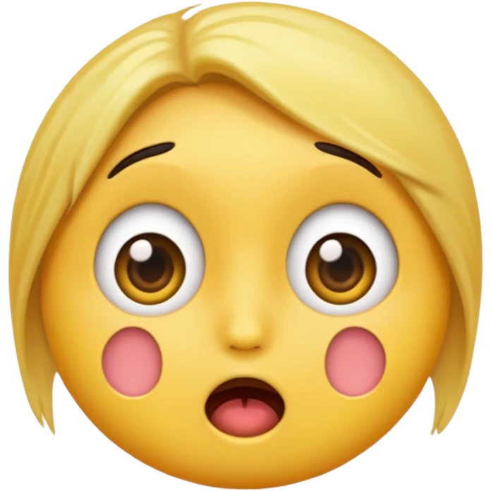 A normal shocked emoji (the one with the blush) and don't have the eyebrow make it yellow based like apple face emojis emoji