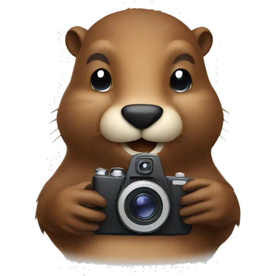 beaver with a camera emoji