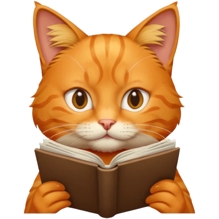 An orange cat read news emoji