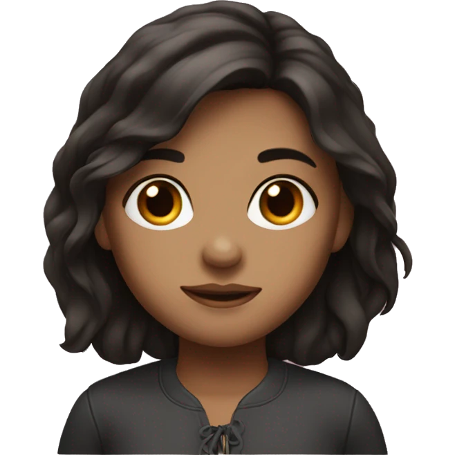 A dark brunette girl which is fair with dark brown eyes  emoji