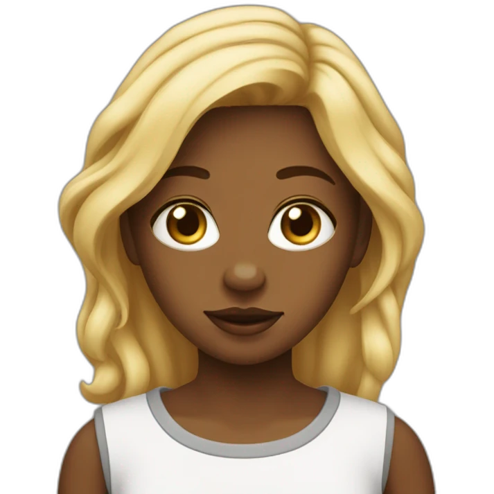 Fille métisse avec un chien  emoji