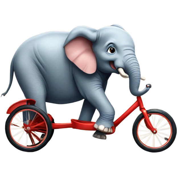 Elephant riding tricycle  emoji