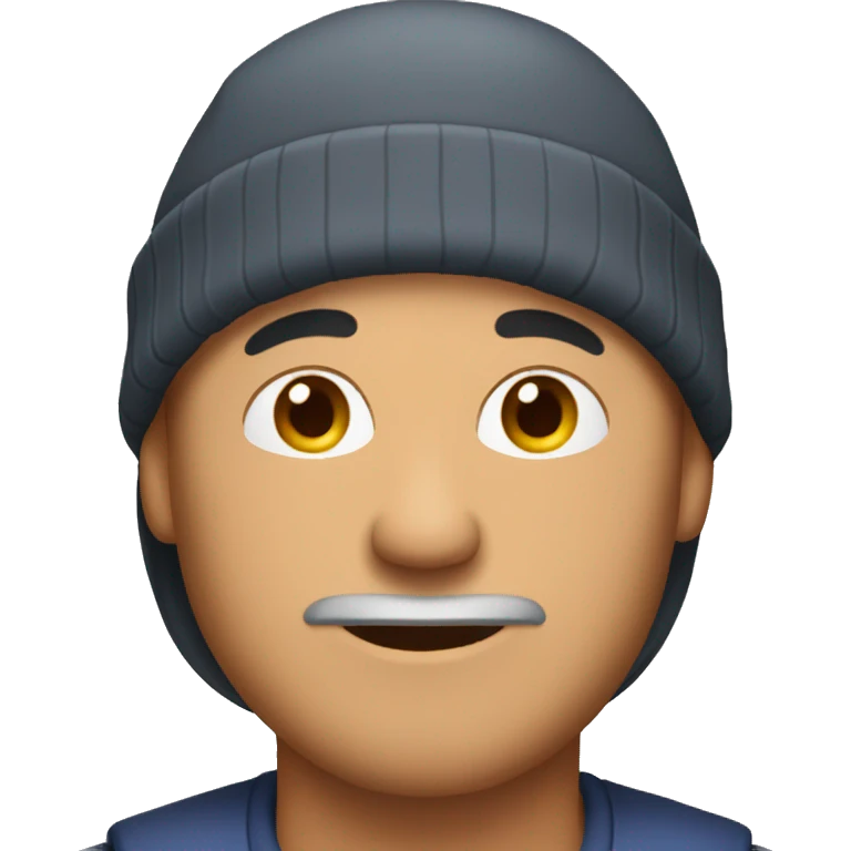 middle-aged guy wearing beenie emoji