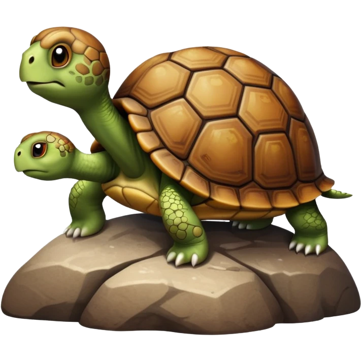 Turtle pooping on a rock emoji