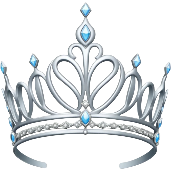 iced silver tiara with diamonds emoji