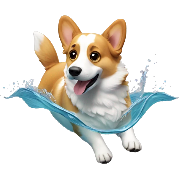 Corgi swimming emoji