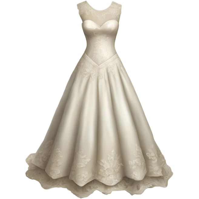 Hyper Realistic ornate 
Rustic Wedding dress displays emoji