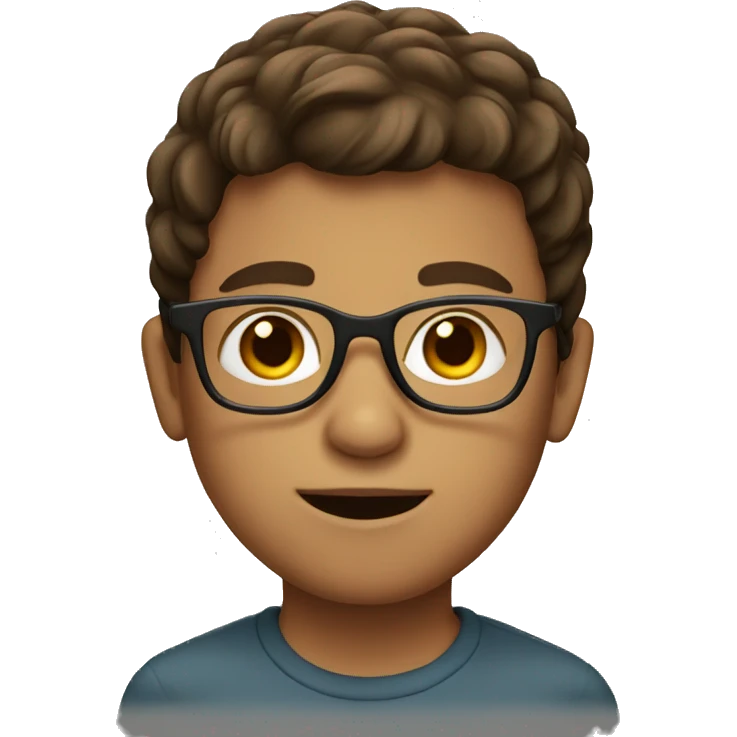 A brown-haired boy with glasses emoji