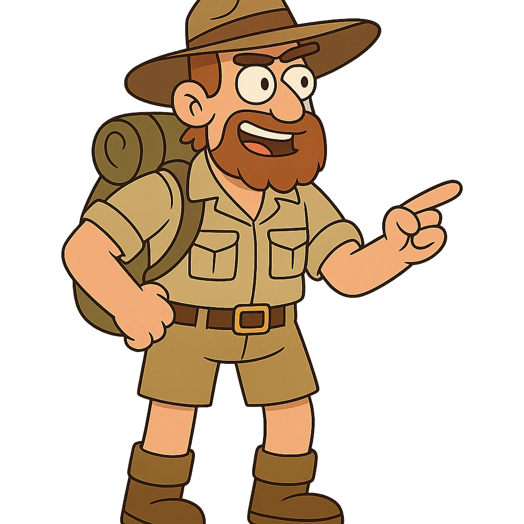 flat toon style Australian explorer emoji
