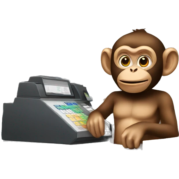 Monkey behind the cash register emoji