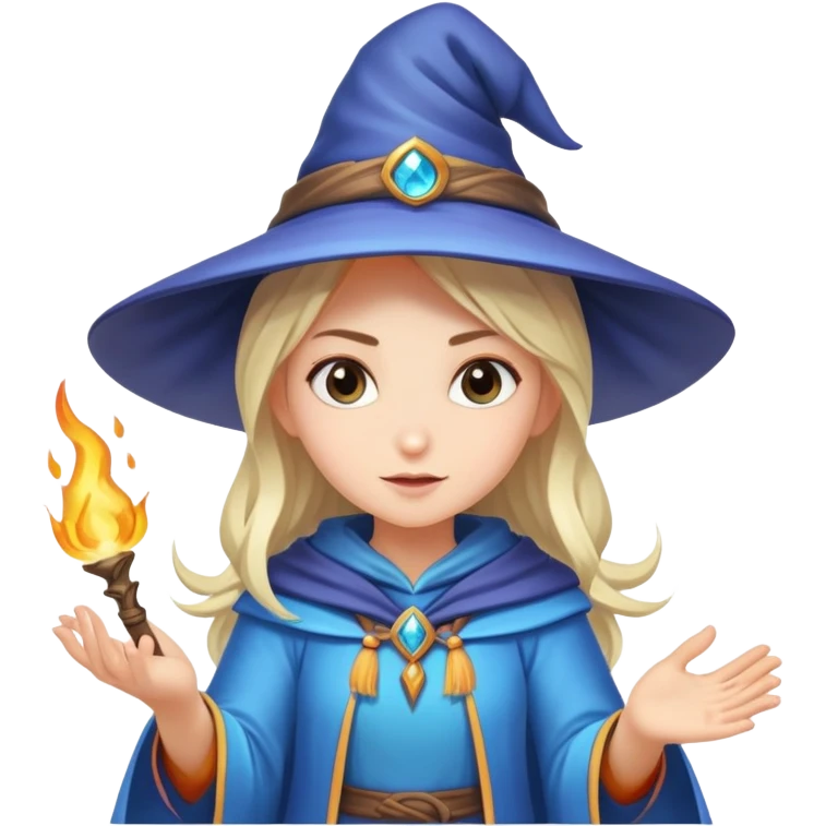 Girl mage casting freeze spell emoji