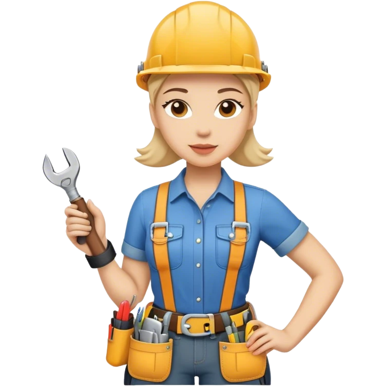 Woman wearing a tool belt emoji