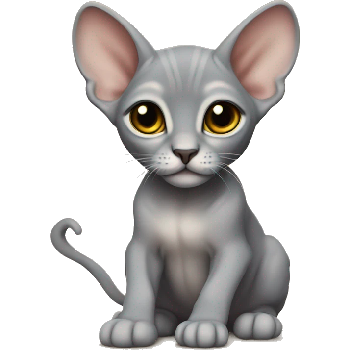 Grey sphinx kitten emoji