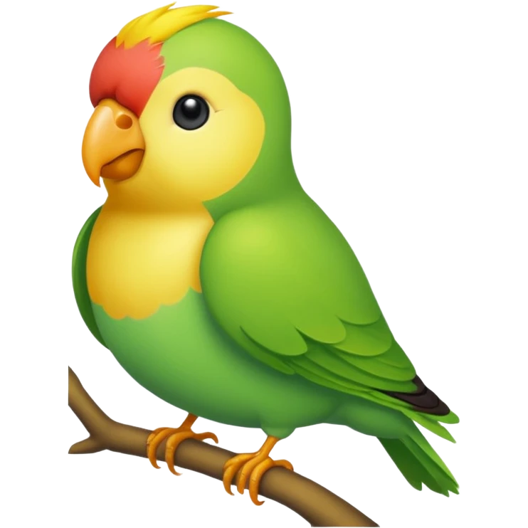 A love bird with color green and his head yellow emoji