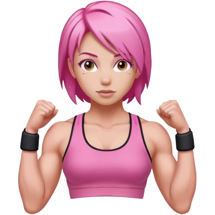 gym girl with pink hair emoji